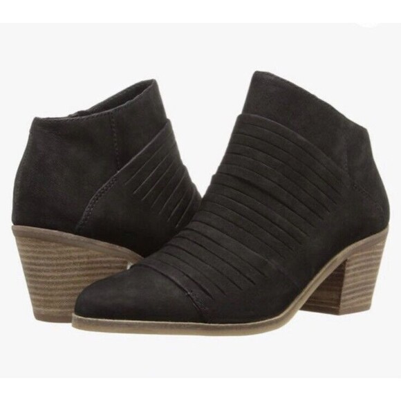 Lucky Brand Black Leather Zavrina STRAPPY ANKLE Bootie Boot Size 9 - Picture 1 of 9